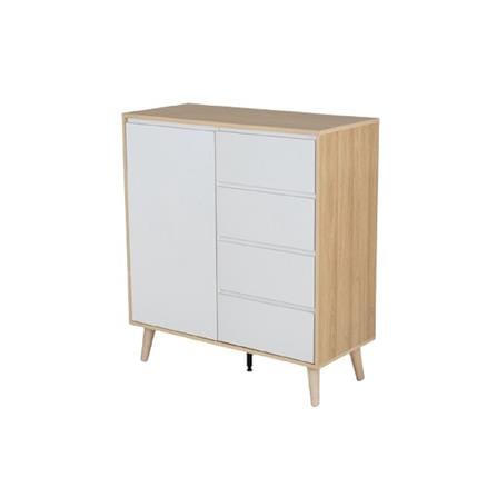 HIGH CABINET SIDEBOARD 90CM OAK/WHITE