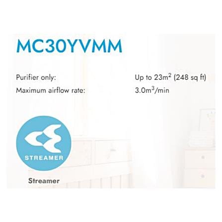 DAIKIN AIR PURIFIER MC30YVMM 17WATT 23M2 FILTER HEPA