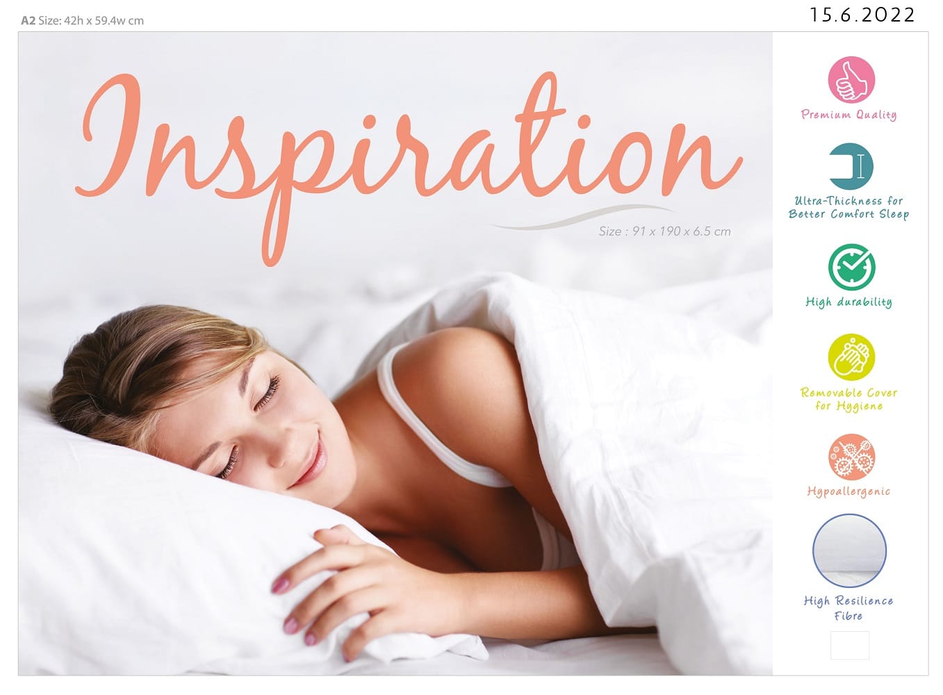 HLS TRIFOLD MATTRESS INSPIRATION V2 3FIT 90X190CM