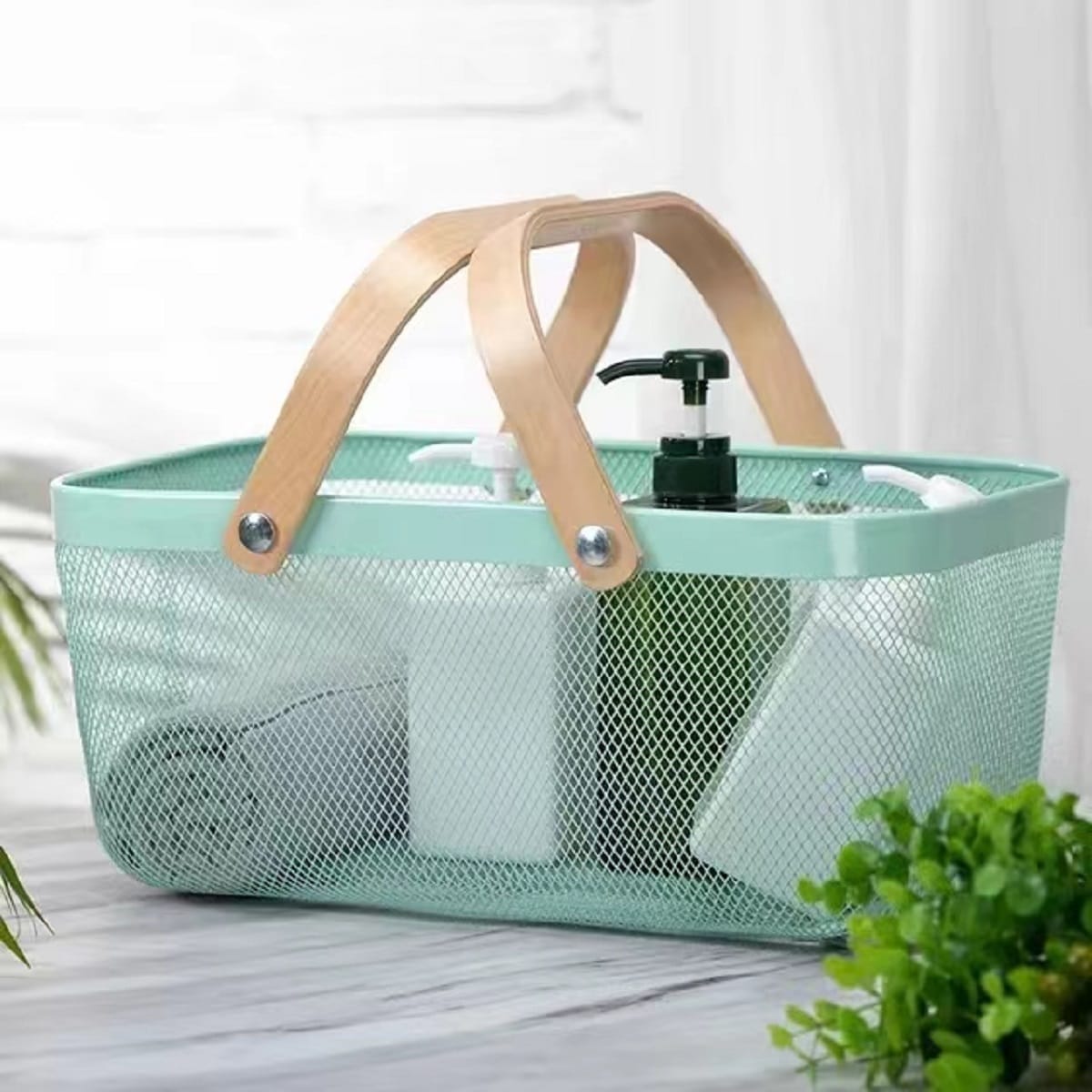 COSSY + METAL BASKET RETANGULAR  CP- F10293 HAZE BLUE
