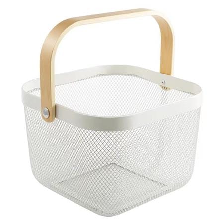 COSSY +  METAL BASKET SQUARE  CP- F10537  WHITE