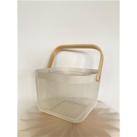 COSSY +  METAL BASKET SQUARE  CP- F10537  WHITE