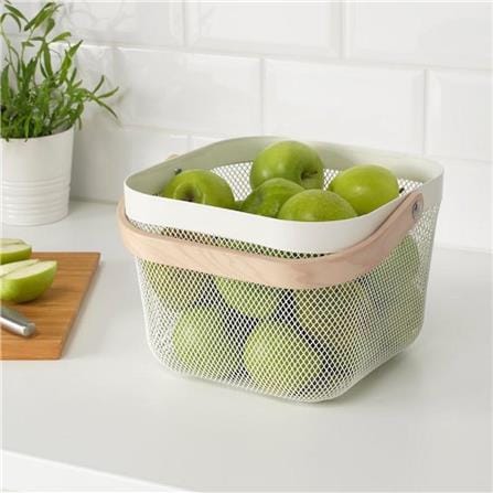 COSSY +  METAL BASKET SQUARE  CP- F10537  WHITE