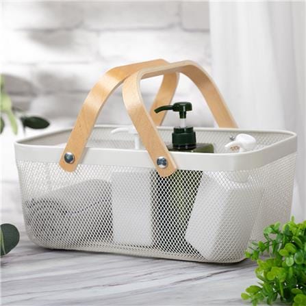 COSSY +  METAL BASKET RETANGULAR  CP- F10293  WHITE