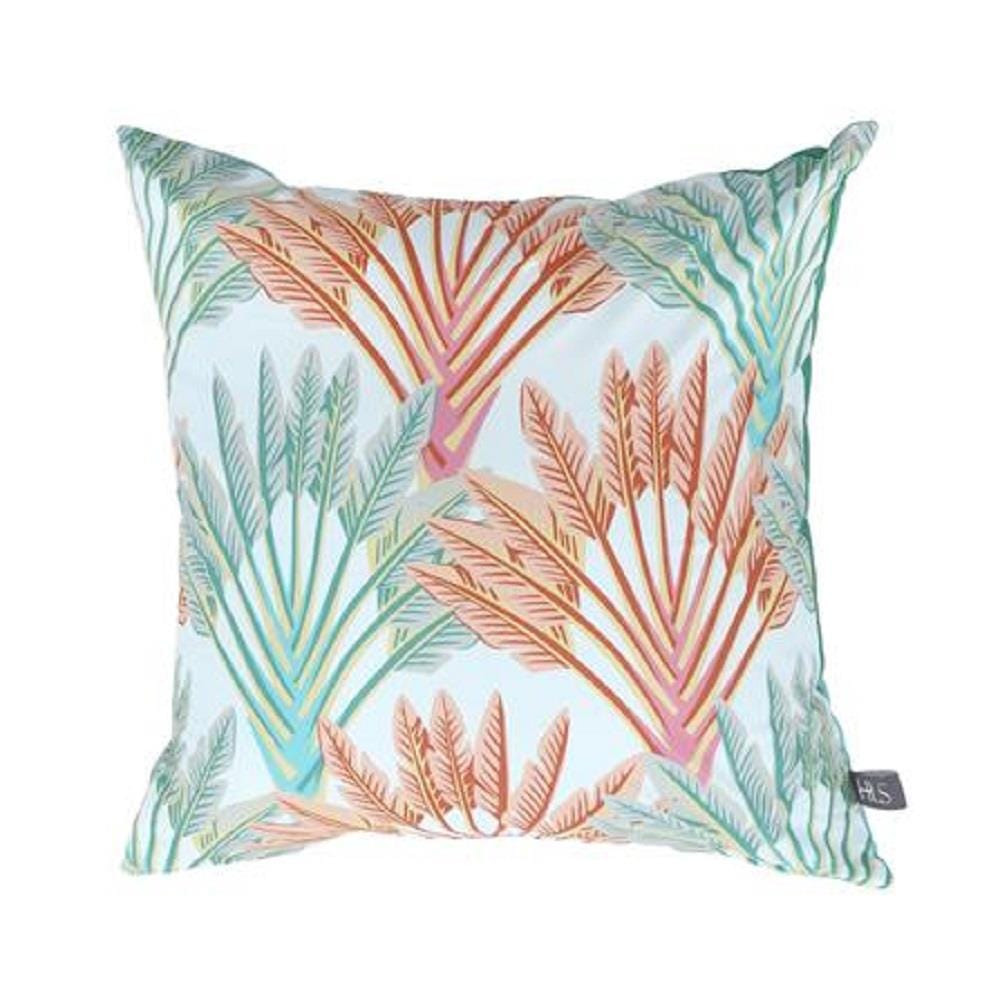 HLS CUSHION PALM 18X18 LIGHT BLUE