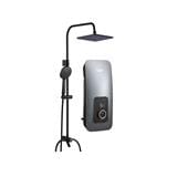 RUBINE SHOWER HEATER DC PUMP WITH RAIN SHOWER CE521D-MRIG IRON GREY (MATTE BLACK SHOWER ACCESORIES SET)