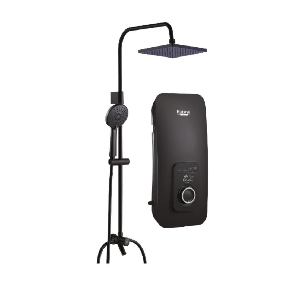 RUBINE SHOWER HEATER DC PUMP WITH RAIN SHOWER CE521D-MRSB SAND BLACK (MATTE BLACK SHOWER ACCESORIES SET)