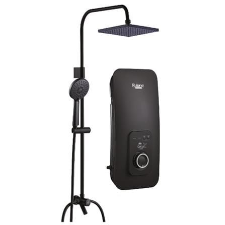 RUBINE SHOWER HEATER DC PUMP WITH RAIN SHOWER CE521D-SRSB SAND BLACK (BLACK ACCESORIES SHOWER SET)
