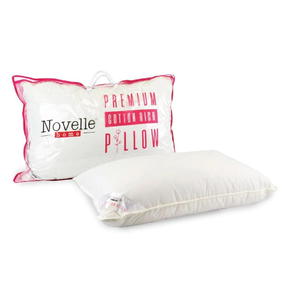 NOVELLE COTTON RICH PILLOW 48X73X14CM WHITE