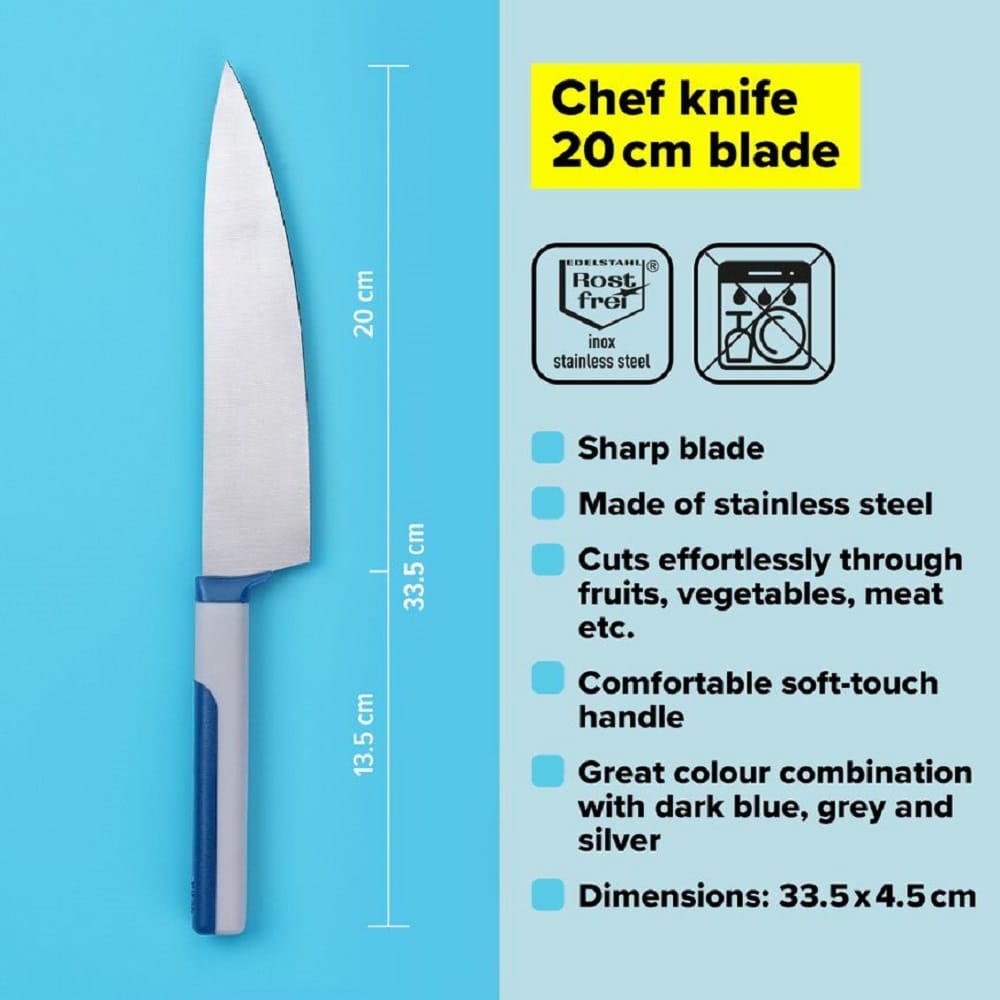 FACKELMANN TASTY CHEF KNIFE 8IN WITH PP/TPR  HANDLE 678245
