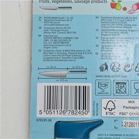 FACKELMANN TASTY CHEF KNIFE 8IN WITH PP/TPR  HANDLE 678245