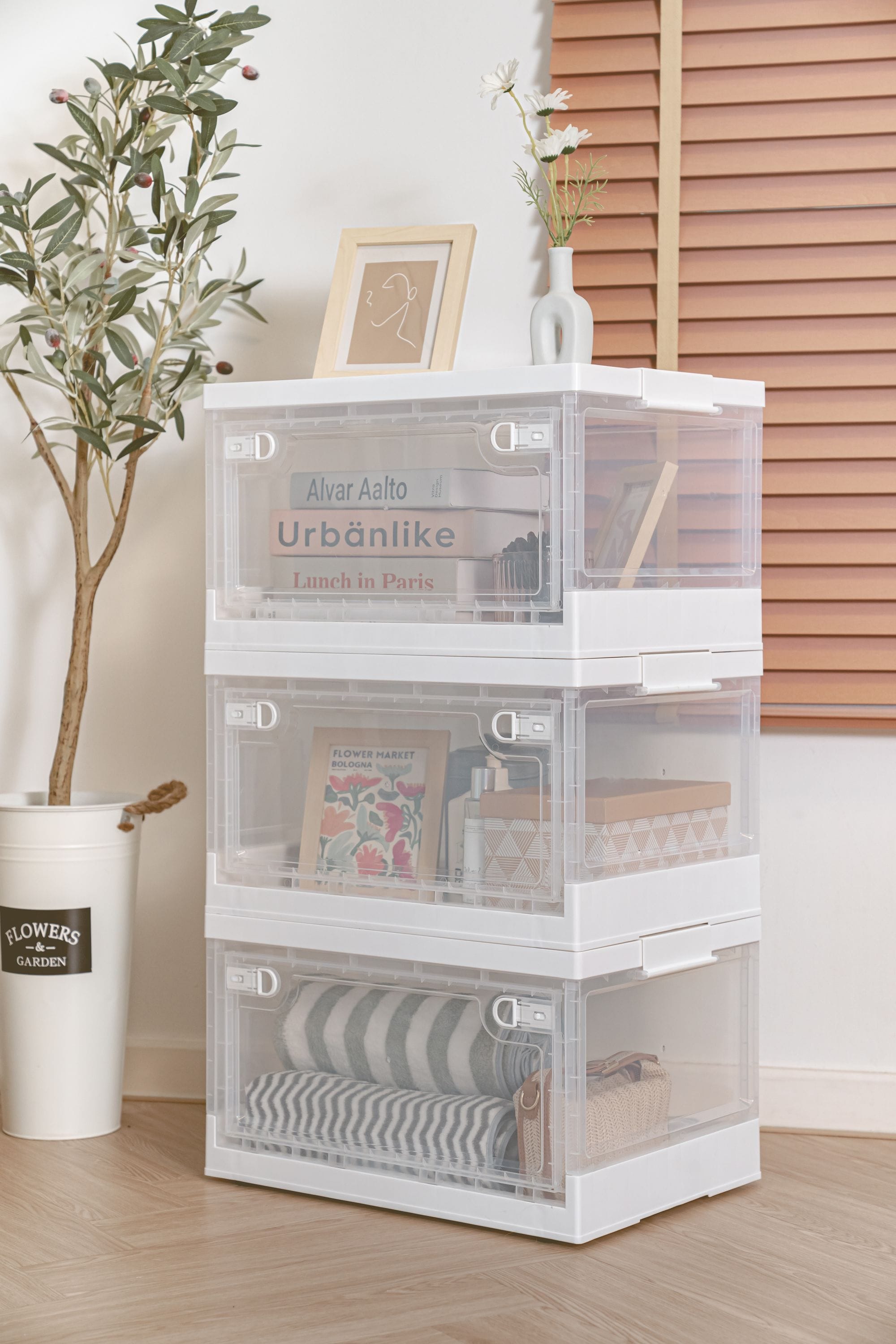 MULTI PURPOSE STORAGE APISITH DUMO 36X51X30CM  WHITE