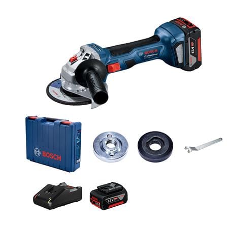 BOSCH CORDLESS 18V BRUSHLESS 4" ANGLE GRINDER GWS 180-LI (2x 4.0Ah Batteries)