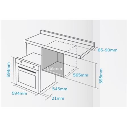 ELBA BUILT-IN OVEN DIVO EBO-N6770(BK) 67LITER 7PROGRAM ANALOGUE