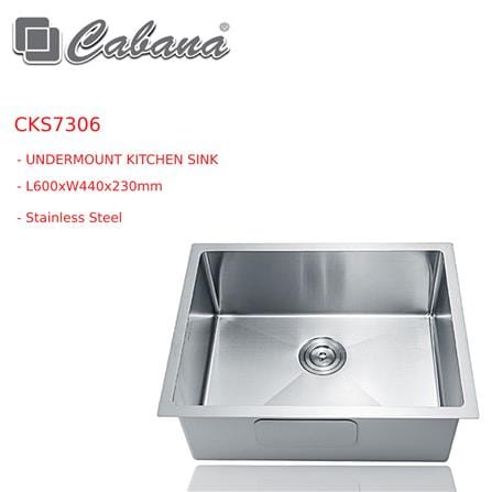 CABANA BUILT-IN UNDERMOUNT SINK 1BOWL CKS7306 60CM