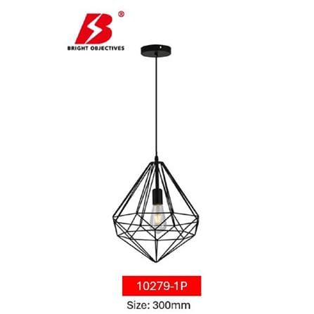 BRIGHT OBJECTIVES CHANDELIER 10279-1P BK 300MM STEEL BLACK