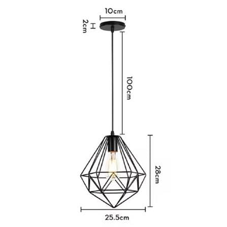 BRIGHT OBJECTIVES CHANDELIER 10279-1P BK 300MM STEEL BLACK