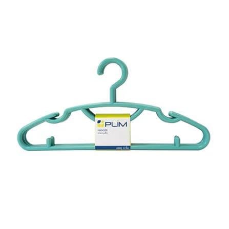 CLOTHES HANGER H-004 LT GREEN PLIM (1X6)