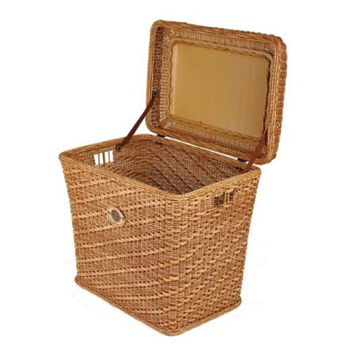 BASKET SQUARE+LID MONARCH 47CM NATURE BROWN