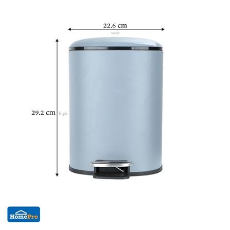 ROUND DUSTBIN ACCO MILD 5L GREY SOFT CLOSE