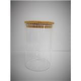 BOROSILICATE GLASS CANISTER WITH WOODEN LID 1180ML 10X15CM - GW-BSC-10X15
