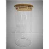 BOROSILICATE GGLASS CANISTER WITH WOODEN LID 1570MLC10X20CM - GW-BSC-10X20