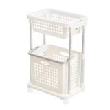 CLOTH BASKET 2TIERS PW608 WHITE PLIM