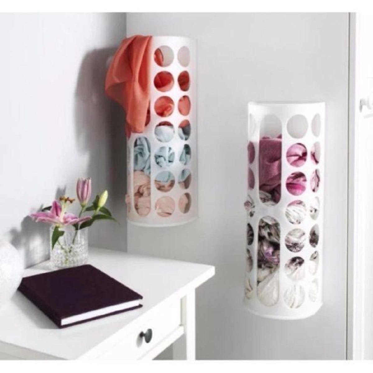 PLASTIC BAG HOLDER MICRONWARE PLASTIC BAG KEEPER  WHITE