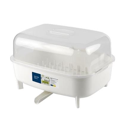 DISH DRAINER MICRONWAREWITH COVER WHITE 5597