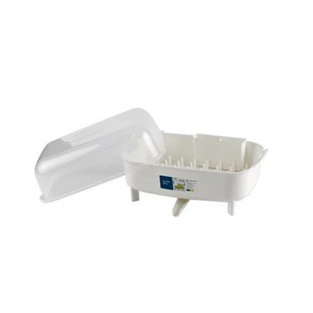 DISH DRAINER MICRONWAREWITH COVER WHITE 5597