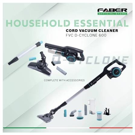 FABER CORDED STICK VAC FVC D-CYCLONE 600 600WATT