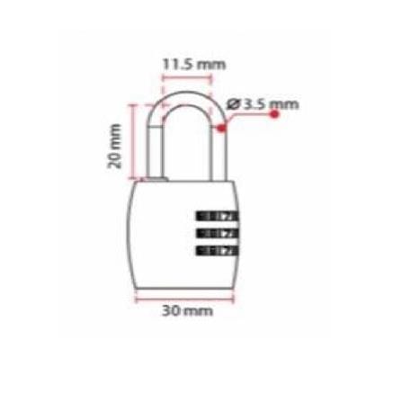 SOLEX  SOLEX LOCK C33BL  PADLOCK SINGLE