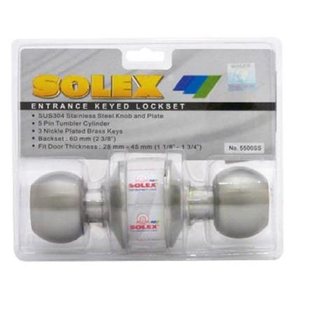 SOLEX BATHROOM PRIVACY LOCKSET KNOB 5500SS/BK STAINLESS STEEL