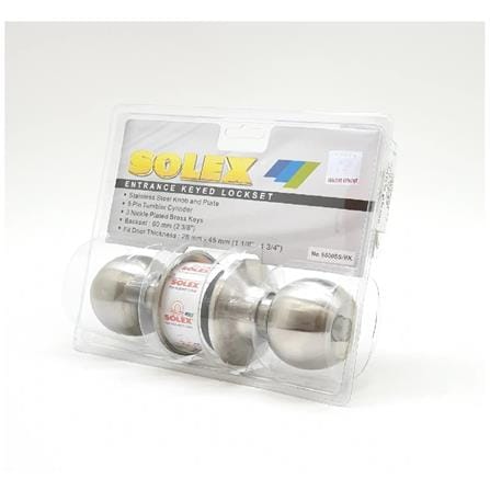 SOLEX BATHROOM PRIVACY LOCKSET KNOB 5500SS/BK STAINLESS STEEL