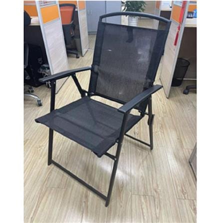 SPRING FOLDING CHAIR  2X2 BLACK TEXTILE