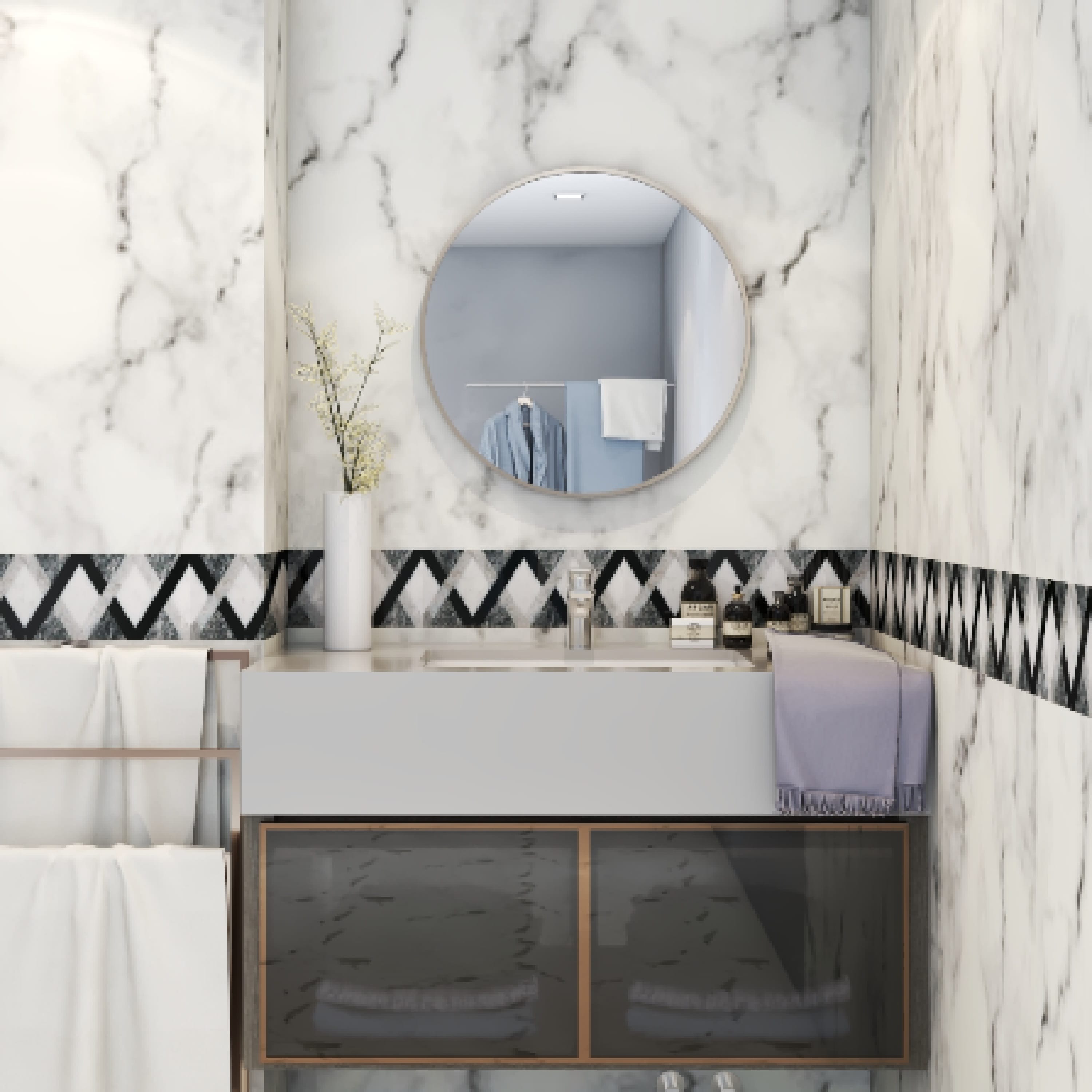 MOYA MIRROR R001 60x60CM ALUMINIUM CHAMPAGNE