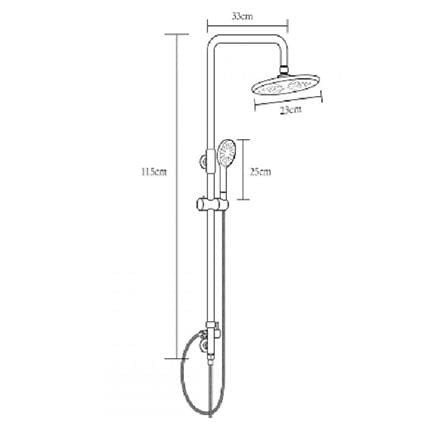 RASLAND RAIN SHOWER RAIN-BKK STAINLESS STEEL BLACK (H115XW20XD34 CM)