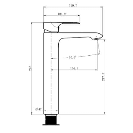 RASLAND BASIN FAUCET RA DB-90402B TALL BRASS BLACK