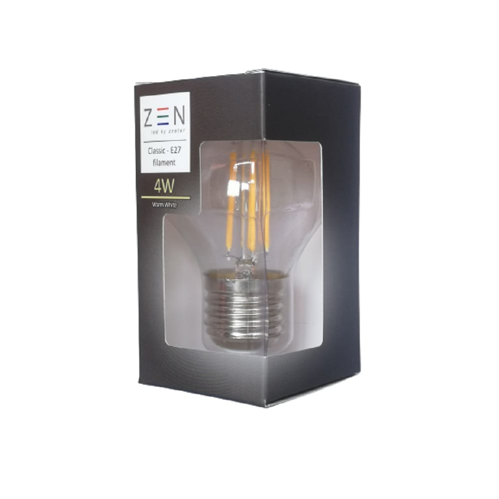 ZEN LED FILAMENT PINGPONG BULB 4W E27 WW ZLG45 ZEATAR