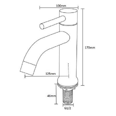 RASLAND BASIN FAUCET SINGLE BLK-30434 MATT BLACK STAINLESS STEEL 304