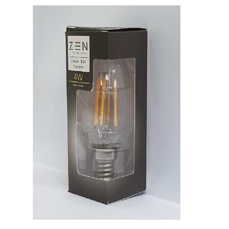 ZEN LED FILAMENT CANDLE BULB 4W E14 WW ZLC35 ZEATAR
