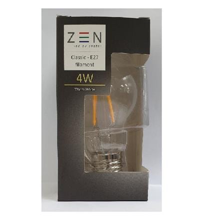 ZEN LED FILAMENT BULB 4W E27 WW ZLG60 ZEATAR