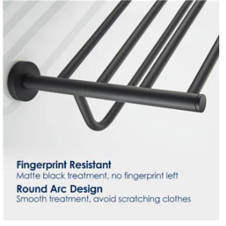 RASLAND TOWEL SHELF RACK RA MATTE BLACK (H60XW120XD23 CM)