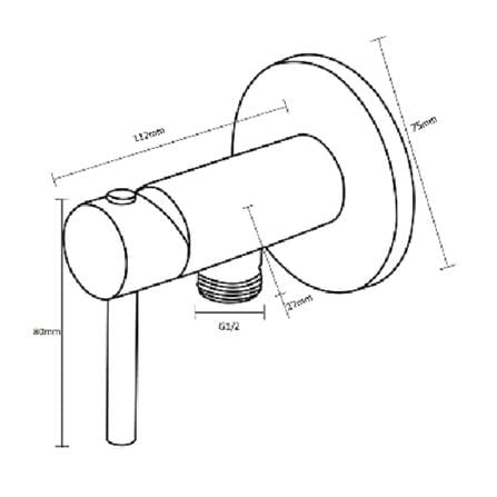RASLAND STOP VALVE RA BLACK VALVE STAINLESS STEEL