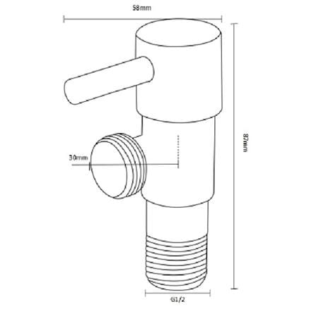 RASLAND STOP VALVE 1 WAY RA BLACK-VALVE STAINLESS STAIN
