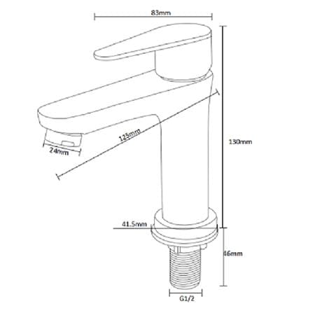 RASLAND BASIN FAUCET RA 1946525 STAINLESS STEEL 304