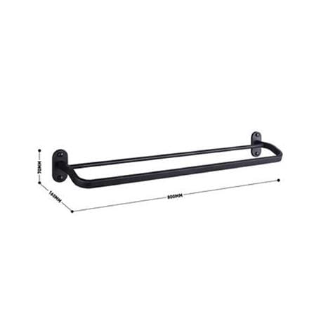 RASLAND TOWEL BAR RA BLACK 80CM STAINLESS STEEL