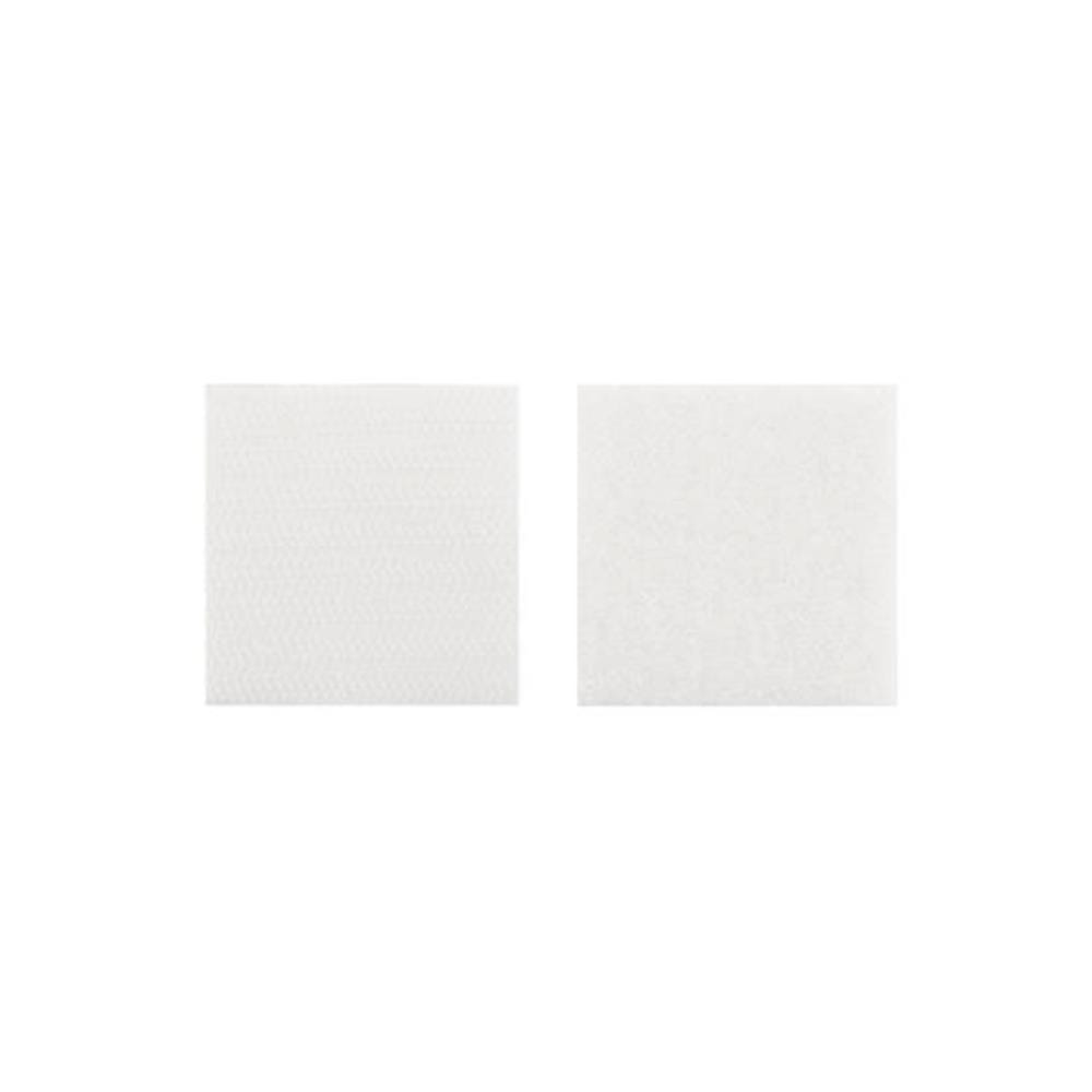 PACK IN SQUARE HOOK & LOOP FASTERNER VELCRO TAPE 47MM WHITE 2PCS EACH
