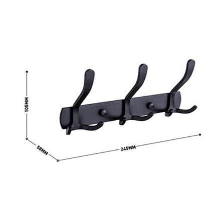 RASLAND HOOK 3 RA 1234-BLACK ALUMINIUM (H10.50XW24.50XD5.80 CM)