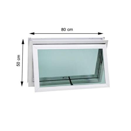 WA ALUMINIUM CASEMENT WINDOW F10 80X50CM WH